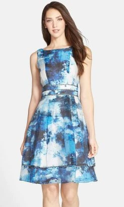 Cocktail Dresses Adrianna Papell - 12242570 Cloud Print Bateau Cocktail Dress