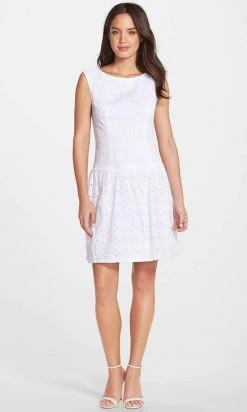 Cocktail Dresses Adrianna Papell - 12244340 Lace Bateau Neck A-Line Dress