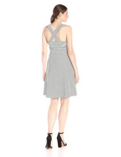 Adrianna Papell - 12255150 Sleeveless Striped Ottoman Knit Sundress Cocktail Dresses