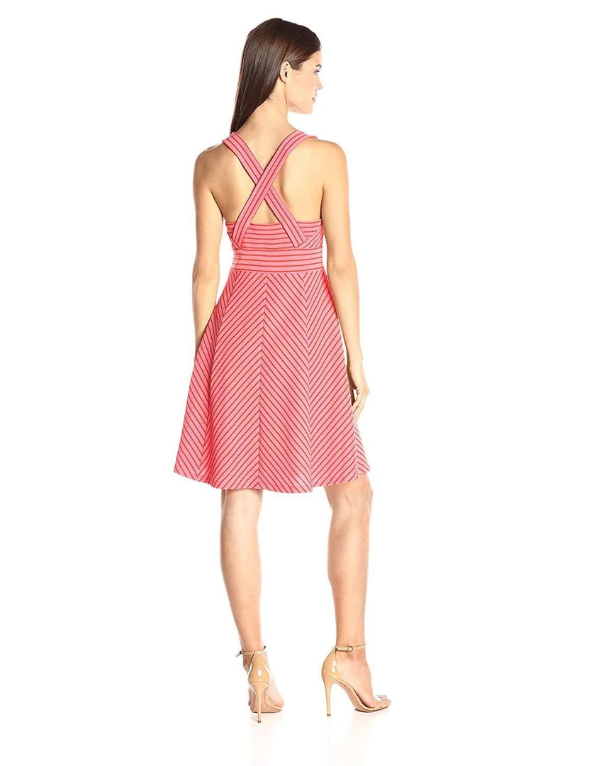 Adrianna Papell - 12255150 Sleeveless Striped Ottoman Knit Sundress Cocktail Dresses 8 Adrianna Papell - 12255150 Sleeveless Striped Ottoman Knit Sundress Cocktail Dresses