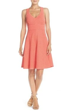 Adrianna Papell - 12255150 Sleeveless Striped Ottoman Knit Sundress Cocktail Dresses 18 Adrianna Papell - 12255150 Sleeveless Striped Ottoman Knit Sundress Cocktail Dresses