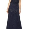 Adrianna Papell - 191906600 Embellished Mesh Blouson Evening Dress Formal Gowns