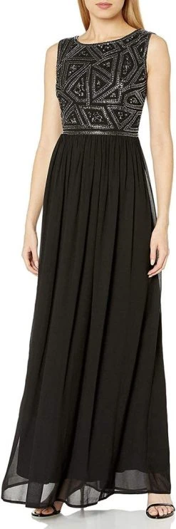 Adrianna Papell - 191910790 Embellished Jewel Ruched Gown Formal Gowns