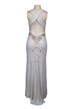 Adrianna Papell - 231M11860 Metallic Beaded Jersey Gown Formal Gowns