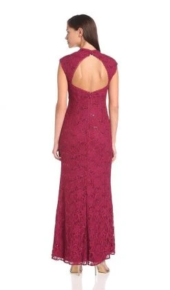 Formal Gowns Adrianna Papell - 231M44950 Cap Sleeve Sequined Lace Gown
