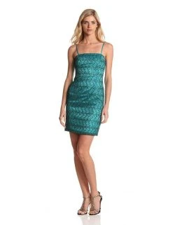 Adrianna Papell - 41872340 Strapless Sequined Lace Cocktail Dress Cocktail Dresses