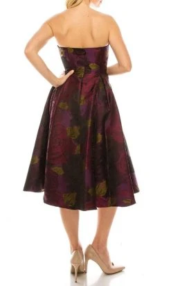 Adrianna Papell - 41887910 Floral Straight Tea Length Dress Cocktail Dresses
