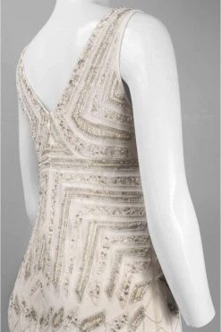 Cocktail Dresses Adrianna Papell - 41899240 Geometric Beaded V-Neck Sheath Dress