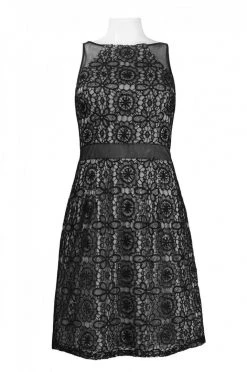 Adrianna Papell - 41908460 Sheer Accented Floral Crochet Lace Dress Cocktail Dresses 8 Adrianna Papell - 41908460 Sheer Accented Floral Crochet Lace Dress Cocktail Dresses