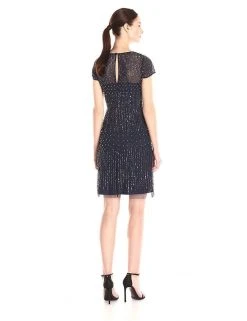 Cocktail Dresses Adrianna Papell - 41926810 Cap Sleeve Rivulet Beaded Sheath Dress