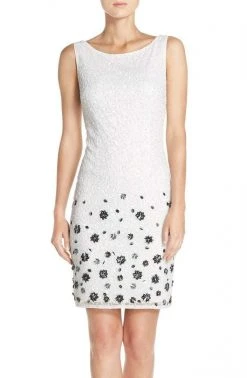 Adrianna Papell - 41931450 Sequin Bateau Sheath Dress