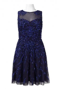 Cocktail Dresses Adrianna Papell - 54465630 Illusion Jewel Sequined Mesh Cocktail Dress