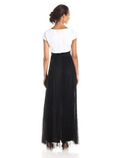 Adrianna Papell - 81907380 Floral Lace Pleated A Line Dress Formal Gowns