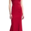 Formal Gowns Adrianna Papell - 81909150 Satin Sheath Dress - 1 Pc Cranberry In Size 6 Available
