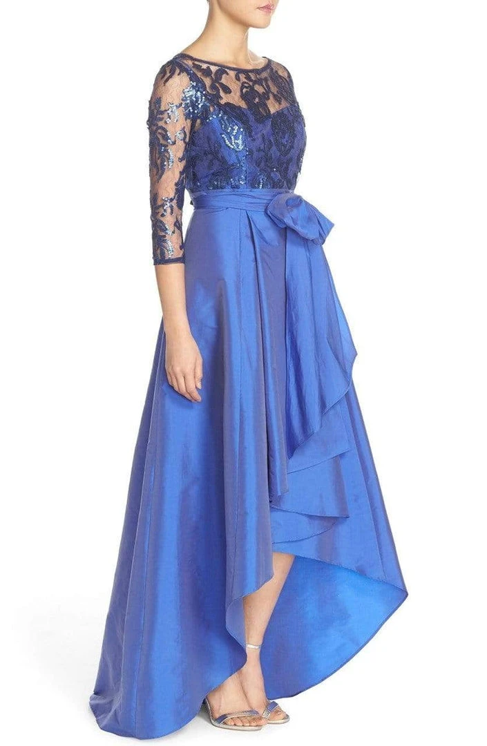 Adrianna Papell - 81916970 Quarter Sleeve Ribbon Ornate High Low Gown Formal Gowns 10 Adrianna Papell - 81916970 Quarter Sleeve Ribbon Ornate High Low Gown Formal Gowns