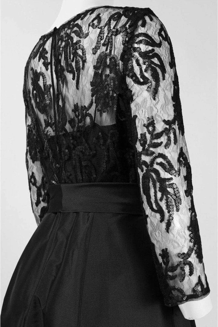 Adrianna Papell - 81916970 Quarter Sleeve Ribbon Ornate High Low Gown Formal Gowns 4 Adrianna Papell - 81916970 Quarter Sleeve Ribbon Ornate High Low Gown Formal Gowns