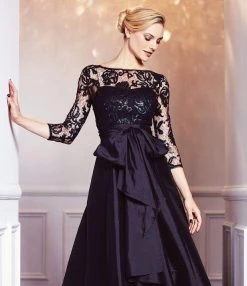 Adrianna Papell - 81916970 Quarter Sleeve Ribbon Ornate High Low Gown Formal Gowns 15 Adrianna Papell - 81916970 Quarter Sleeve Ribbon Ornate High Low Gown Formal Gowns