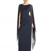 Adrianna Papell - 81917310 Fitted Bateau Dress With Cape Formal Gowns
