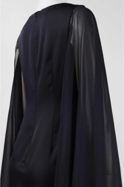 Adrianna Papell - 81917310 Fitted Bateau Dress With Cape Formal Gowns