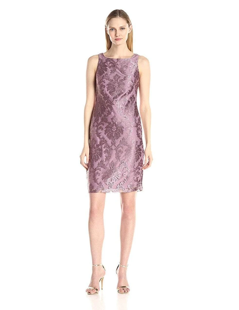 Adrianna Papell - 81920850 Embroidered Lace Sheath Dress With Topper Cocktail Dresses 6 Adrianna Papell - 81920850 Embroidered Lace Sheath Dress With Topper Cocktail Dresses
