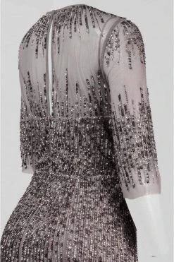 Adrianna Papell - 91896950 Embellished Illusion Jewel Sheath Gown Formal Gowns