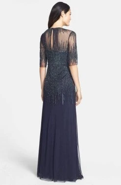 Adrianna Papell - 91896950 Embellished Illusion Jewel Sheath Gown Formal Gowns