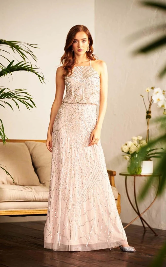 Formal Gowns Adrianna Papell - 91907930 Bedazzled Halter Blouson Sheath Dress 4 Formal Gowns Adrianna Papell - 91907930 Bedazzled Halter Blouson Sheath Dress