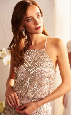 Formal Gowns Adrianna Papell - 91907930 Bedazzled Halter Blouson Sheath Dress 14 Formal Gowns Adrianna Papell - 91907930 Bedazzled Halter Blouson Sheath Dress