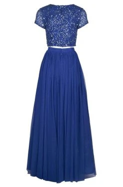 Adrianna Papell - 91922190 Two-Piece Sequined Short Sleeve Long Dress