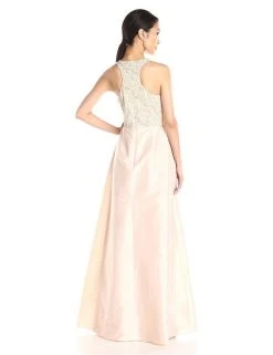 Adrianna Papell - 91922240 Sequined Halter Neck A Line Long Gown Formal Gowns