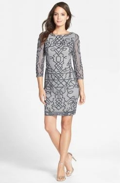 Adrianna Papell - Abstract Motif Sheath Dress 41911010 Cocktail Dresses