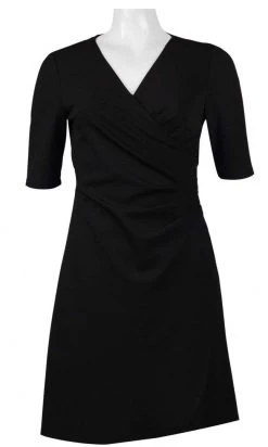 Adrianna Papell - AP1D100146 V-Neck Short Sleeve Dress