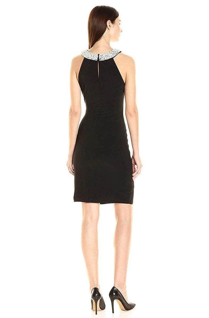 Adrianna Papell - AP1D100522 Sleeveless Halter Neck Short Dress - 1 Pc Black In Size 12 Available 4 Adrianna Papell - AP1D100522 Sleeveless Halter Neck Short Dress - 1 Pc Black In Size 12 Available