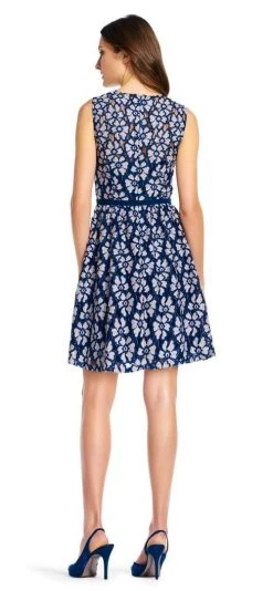 Cocktail Dresses Adrianna Papell - AP1D100671 Jewel Neck Floral Dress