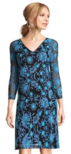 Adrianna Papell - AP1D100673 Embroidered Quarter Sleeve Sheath Dress Cocktail Dresses