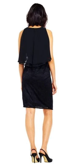 Adrianna Papell - AP1D100739 Flutter Paneled Cape Chiffon Dress Cocktail Dresses 9 Adrianna Papell - AP1D100739 Flutter Paneled Cape Chiffon Dress Cocktail Dresses