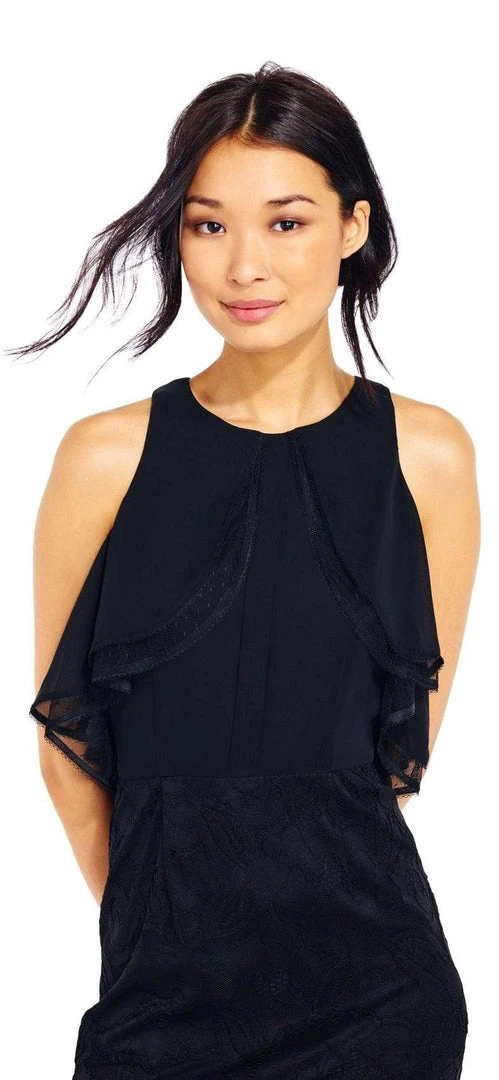 Adrianna Papell - AP1D100739 Flutter Paneled Cape Chiffon Dress Cocktail Dresses 7 Adrianna Papell - AP1D100739 Flutter Paneled Cape Chiffon Dress Cocktail Dresses