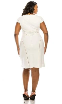 Adrianna Papell - AP1D100745 Modified V-Neck Sheath Dress