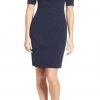 Adrianna Papell - AP1D100811 Short Sleeve V-neck Sheath Dress