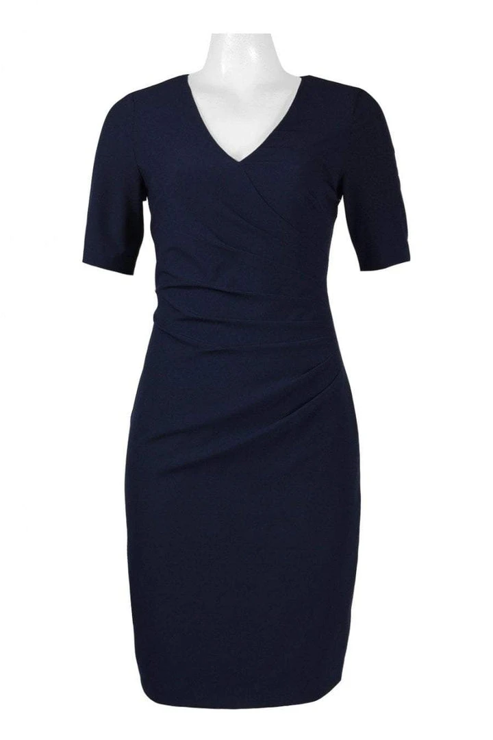 Adrianna Papell - AP1D100811 Short Sleeve V-neck Sheath Dress 9 Adrianna Papell - AP1D100811 Short Sleeve V-neck Sheath Dress
