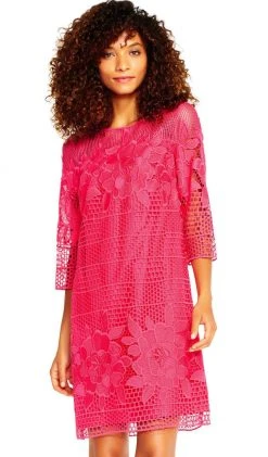 Cocktail Dresses Adrianna Papell - AP1D101153 Floral Embroidered Short Sheath Dress