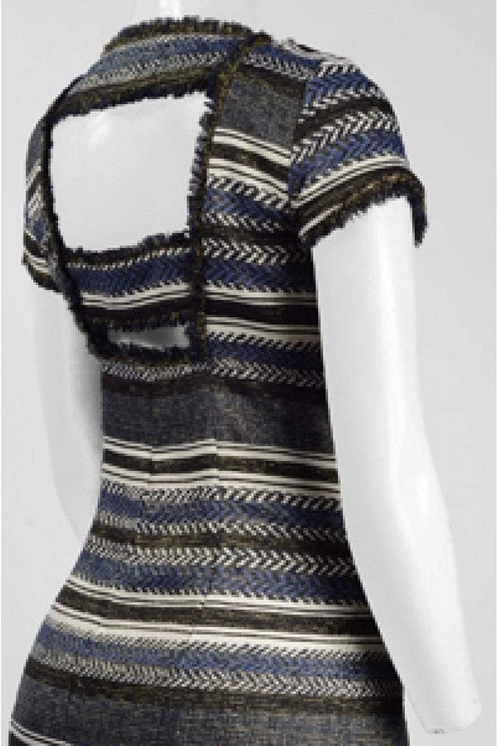 Adrianna Papell - AP1D101468 Stripe Patterned Sheath Dress With Cutout 7 Adrianna Papell - AP1D101468 Stripe Patterned Sheath Dress With Cutout