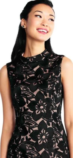 Adrianna Papell - AP1D101525 High Neck Floral Cocktail Dress Cocktail Dresses