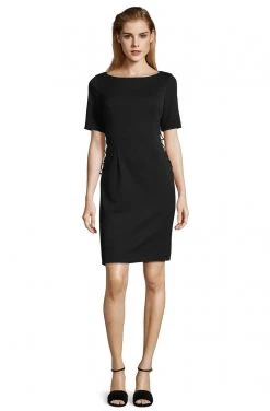 Adrianna Papell - AP1D101827 Side Lace Up Bateau Cocktail Dress Cocktail Dresses