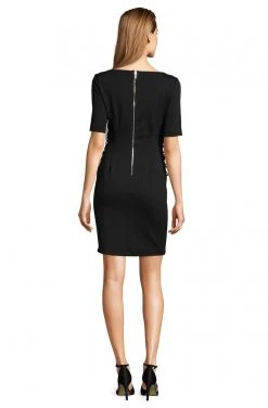 Adrianna Papell - AP1D101827 Side Lace Up Bateau Cocktail Dress Cocktail Dresses