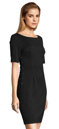 Adrianna Papell - AP1D101827 Side Lace Up Bateau Cocktail Dress Cocktail Dresses