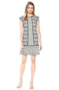 Adrianna Papell - AP1D101943 Floral Lace Jewel Cocktail Dress Cocktail Dresses