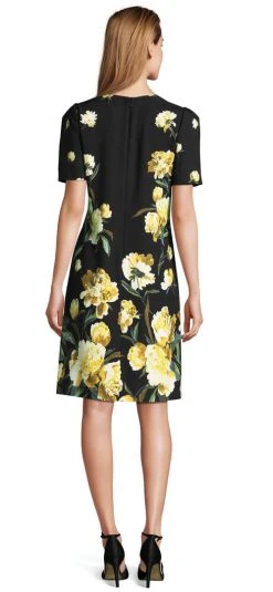 Adrianna Papell - AP1D102017 Floral V-Neck Cocktail Dress Cocktail Dresses