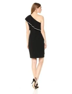 Adrianna Papell - AP1D102025 One Shoulder Popover Cocktail Dress