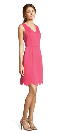 Cocktail Dresses Adrianna Papell - AP1D102083 Scalloped V-Neck Cocktail Dress